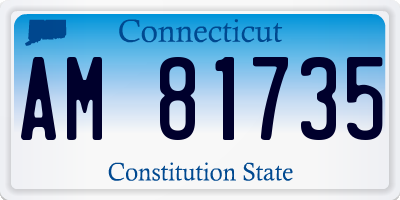 CT license plate AM81735
