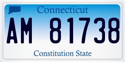 CT license plate AM81738