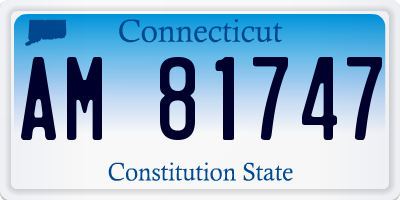 CT license plate AM81747