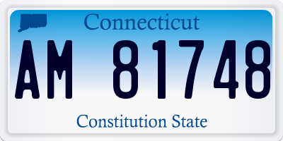 CT license plate AM81748