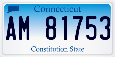 CT license plate AM81753