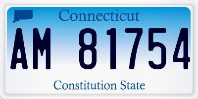 CT license plate AM81754
