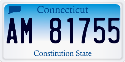 CT license plate AM81755