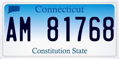 CT license plate AM81768