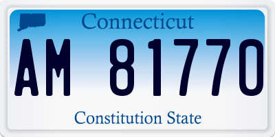 CT license plate AM81770
