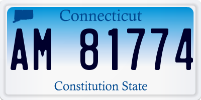 CT license plate AM81774