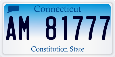 CT license plate AM81777