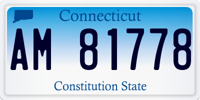 CT license plate AM81778