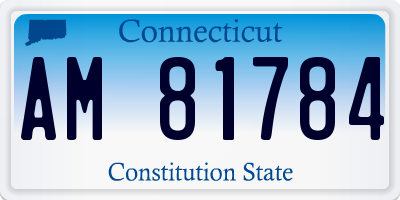CT license plate AM81784