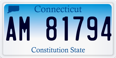 CT license plate AM81794