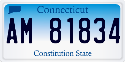 CT license plate AM81834