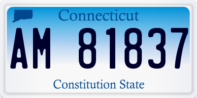 CT license plate AM81837