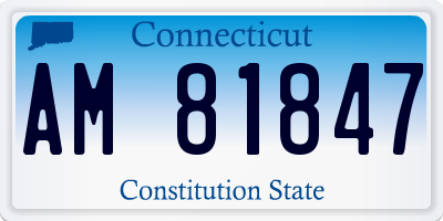 CT license plate AM81847