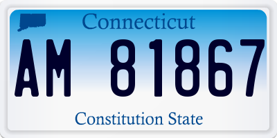 CT license plate AM81867