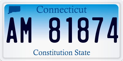 CT license plate AM81874