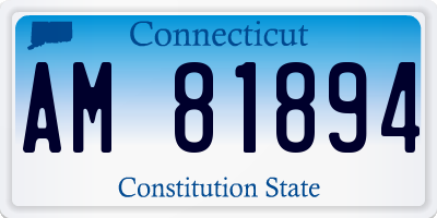 CT license plate AM81894