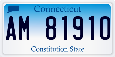 CT license plate AM81910