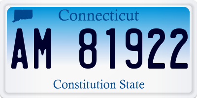 CT license plate AM81922