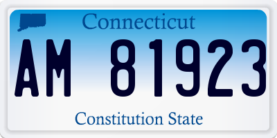 CT license plate AM81923