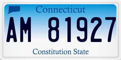CT license plate AM81927