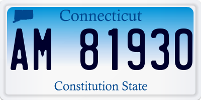 CT license plate AM81930