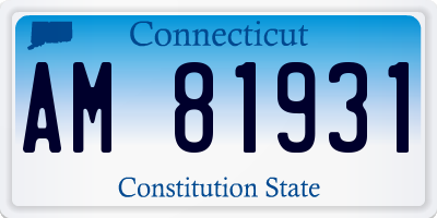 CT license plate AM81931