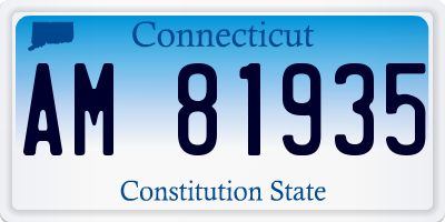 CT license plate AM81935