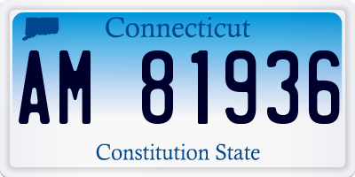 CT license plate AM81936