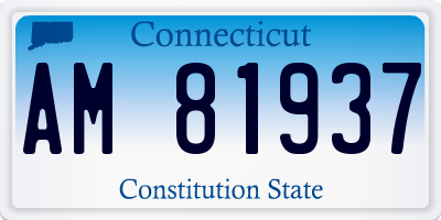 CT license plate AM81937
