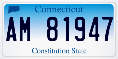 CT license plate AM81947