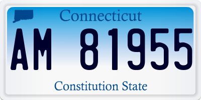 CT license plate AM81955