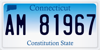 CT license plate AM81967