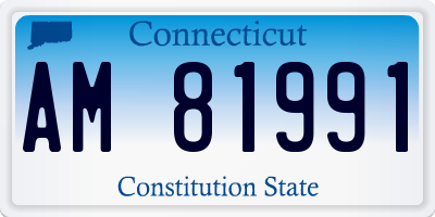 CT license plate AM81991