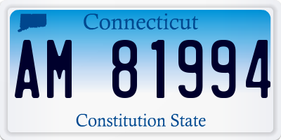CT license plate AM81994