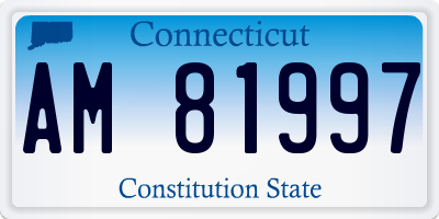 CT license plate AM81997
