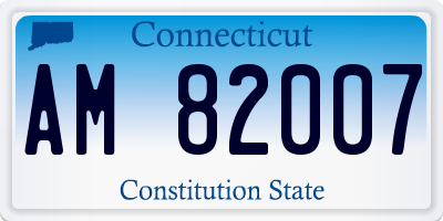 CT license plate AM82007