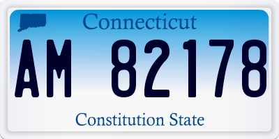 CT license plate AM82178