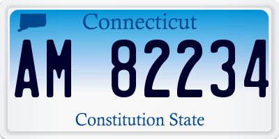 CT license plate AM82234