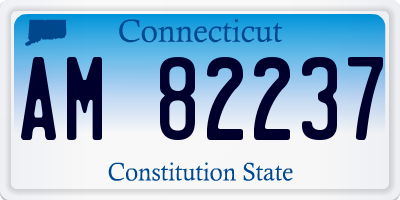 CT license plate AM82237