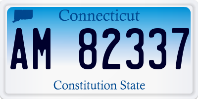 CT license plate AM82337