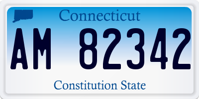 CT license plate AM82342