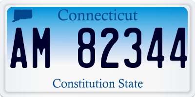 CT license plate AM82344
