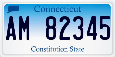 CT license plate AM82345