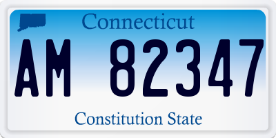 CT license plate AM82347
