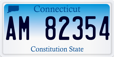 CT license plate AM82354