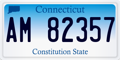 CT license plate AM82357