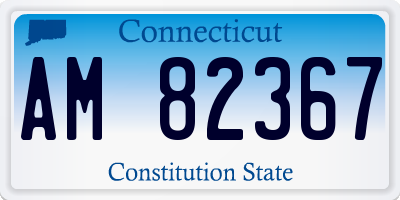 CT license plate AM82367