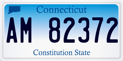 CT license plate AM82372
