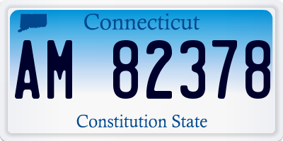 CT license plate AM82378