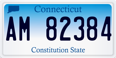 CT license plate AM82384